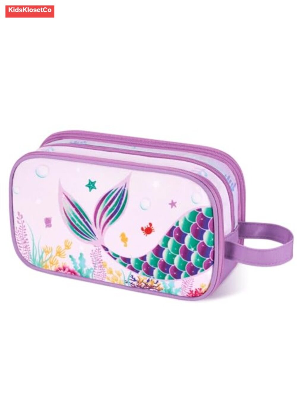 Mermaid Toiletry Bag for Girls Kids Travel Wash Bag Water Resistant Dopp Kit